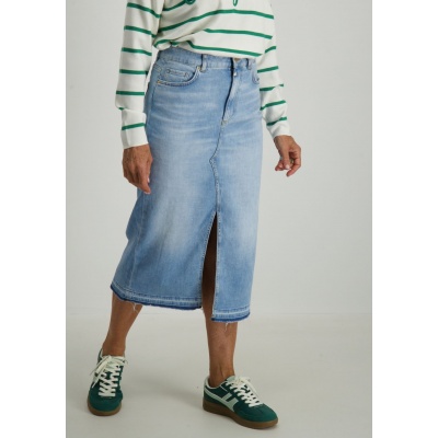 Foto van COJ Denim rok Evelyn - Light Blue Fringe
