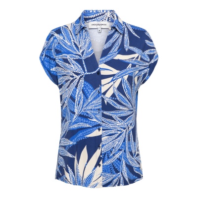 Foto van &Co Women blouse Valetta Weave - Blue multi