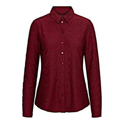 &Co Women blouse Lotte Jaquard - Wine Red Foto van &Co Women blouse Lotte Jaquard - Wine Red