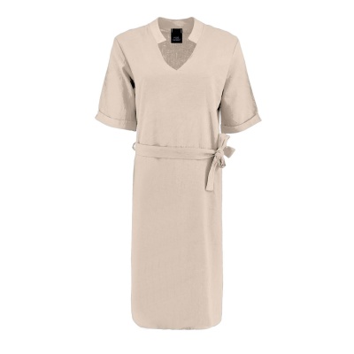 Foto van Fos jurk Norah linnen uni - Beige