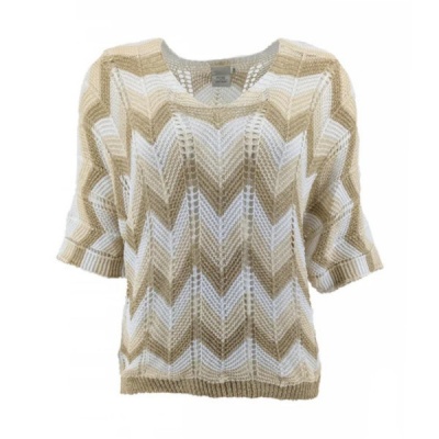 Foto van Fos Amsterdam top Robin Zig Zag - Beige