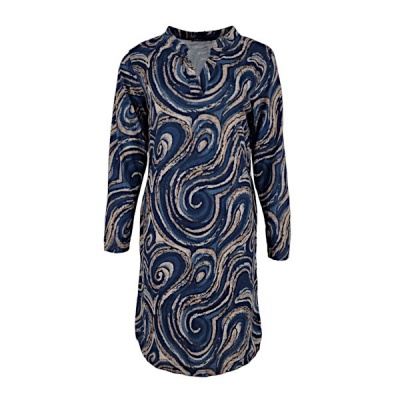 Fos Amsterdam jurk Andrien Swirl - Navy Foto van Fos Amsterdam jurk Andrien Swirl - Navy