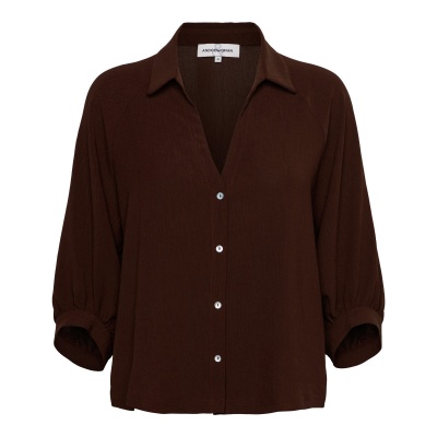 Foto van &Co Women blouse Marijke - Chocolate