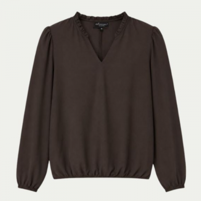 Foto van Elvira blouse Ava - Dark Coffee