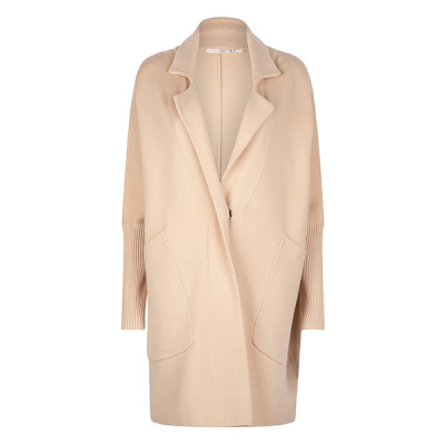 Esqualo vest F23-07505 - Blazer rib Light Sand
