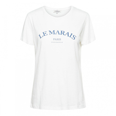 Foto van &Co Women t-shirt Sasha - White/light Denim