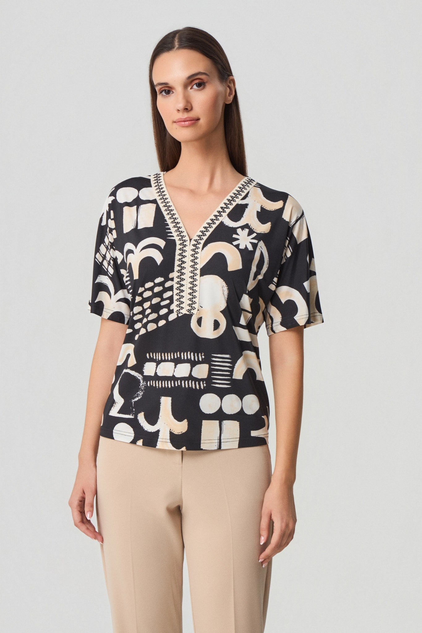 Batida top 2421-Black luxe print