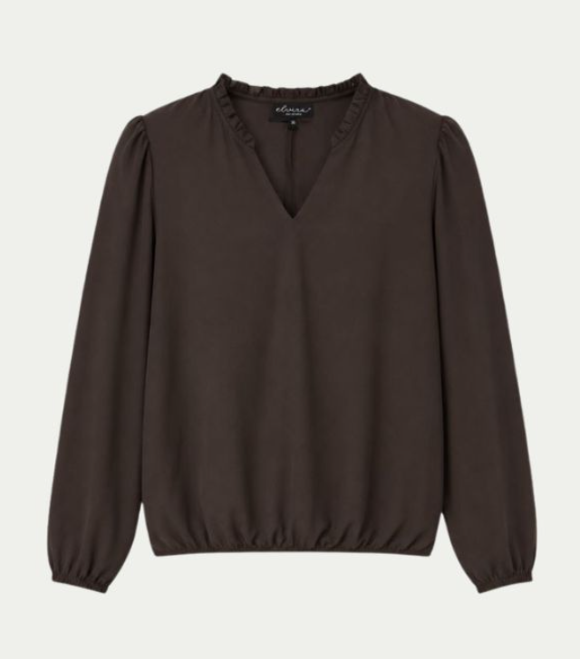 Elvira blouse Ava - Dark Coffee