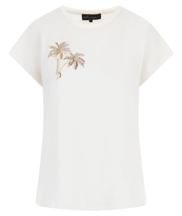 Elvira t-shirt Isla - Offwhite