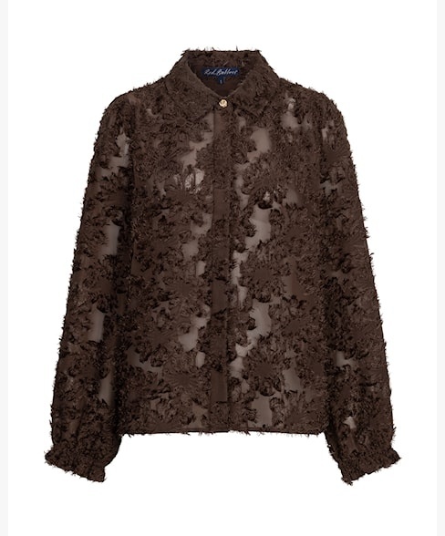 Red Button blouse SRB5010 - Brown