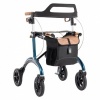 Afbeelding van Saljol | Carbon Rollator | Blauw | inclusief rugsteun, stokhouder, net-tas, bel en LED-lampje