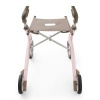 Afbeelding van ByAcre | Ultralight Carbon Rollator | Lichtroze met organizer bag