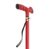 Afbeelding van Wandelstok | Opvouwbaar | Aluminium | Gezandstraald mat rood | TPR handvat | 87 - 98 cm