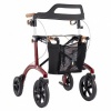 Afbeelding van Saljol | Rollator Allround | Rood | inclusief rugsteun, stokhouder, net-tas, bel en LED-lampje