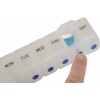 Afbeelding van Pillendoos | 7 dagen | 1 vak per dag | Transparant | Braille | Push To Open