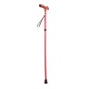 Afbeelding van Wandelstok | Opvouwbaar | Aluminium | Gezandstraald mat rood | TPR handvat | 70 - 80 cm