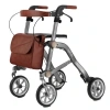 Afbeelding van Trive | Compacte dubbel plooibare Rollator | Grijs | inclusief rugsteun en tas en stokhouder