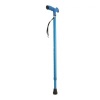 Afbeelding van Wandelstok | Verstelbaar | Aluminium | TPR handvat | Gezandstraald mat blauw