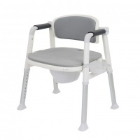 Toiletstoel en Douchestoel in 1 | Hoogte verstelbaar | Grijs