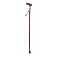 Wandelstok | Opvouwbaar | Aluminium | Gezandstraald mat brons | TPR handvat | 70 - 80 cm