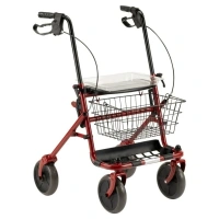 Rollator | Basic | Rood | Mand | Dienblad | Stokhouder