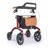 Saljol | Rollator Allround | Rood | incl. rugsteun, stokhouder, luxe tas, bel en LED-lampje