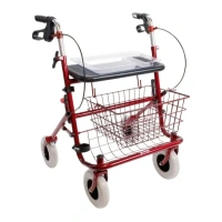 Provo Rollator | Aubergine (rood) | Mand | Dienblad | Stokhouder