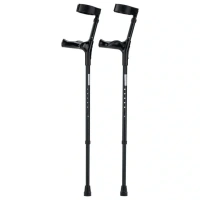 Elleboogkrukken | Zwart | Anatomisch gevormde handvatten | Gesloten manchet