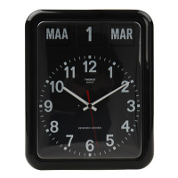 Kalenderklok groot analoog BQ-12A - zwart