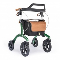Saljol | Rollator Allround | Groen | incl. rugsteun, stokhouder, luxe tas, bel en LED-lampje