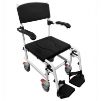 Douche- / Toiletstoel op wielen | Opklapbare rug- en armleuningen