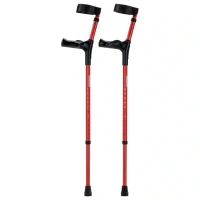 Elleboogkrukken | Rood | Anatomisch gevormde handvatten | Gesloten manchet