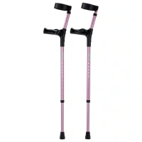 Elleboogkrukken | Roze | Anatomisch gevormde handvatten | Gesloten manchet