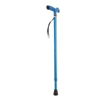 Wandelstok | Verstelbaar | Aluminium | TPR handvat | Gezandstraald mat blauw | 72 - 95 cm
