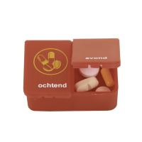 Pillendoos 1 dag | 2 vakjes | Rood 