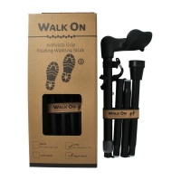 Opvouwbare wandelstok anatomisch | mat zwart | rechts | 84-94 cm