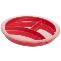 3-vaks bord met zuignap - Rood