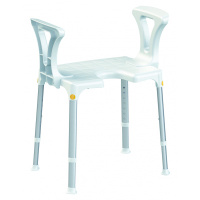 Rechthoekige douchekruk - met uitsparing & armsteunen