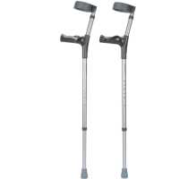 Elleboogkrukken | Zilver | Anatomische handvatten | Gesloten manchet