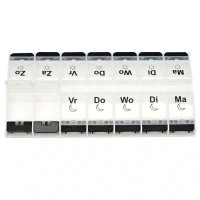 Pillendoos | 7-daags | 2 vakjes per dag | transparant / zwart | MultiMotion