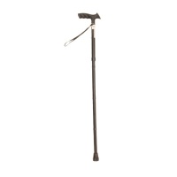 Wandelstok | Opvouwbaar | Aluminium | Gezandstraald mat zwart | TPR handvat | 70 - 80 cm