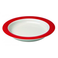 Bord groot 26cm Wit-Rood - wit/rood