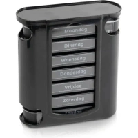 Pillendoos | 7 Daags | 4 vakjes per dag | zwart