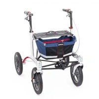 Trionic Rollator Walker 12er | M/L | Zilver - Blauw - Zwart - Rood | met rugsteun