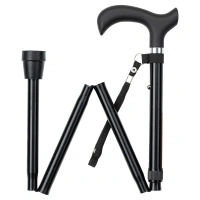 Opvouwbare wandelstok - Zwart | 82 - 94 cm