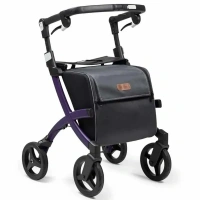 Rollz Flex | Rollator met grote boodschappentas | Mat purper