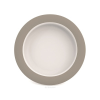 Bord klein 20cm Wit-Linnen grijs - wit / grijs