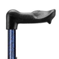 Opvouwbare wandelstok met anatomisch handvat | Walk-On | Blue Ice | Rechts | 83 - 93 cm