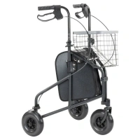 Rollator | Driewiel | Basic | Zwart | Mand | Dienblad 