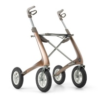 ByAcre Overland Carbon Rollator met luchtbanden | Bruin | met pocket bag | All Terrain 